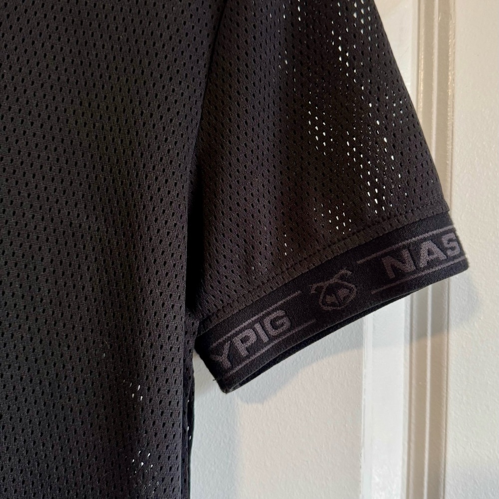 🐷 Nasty Pig Penalty Black Mesh Polo - Picture 7 of 11
